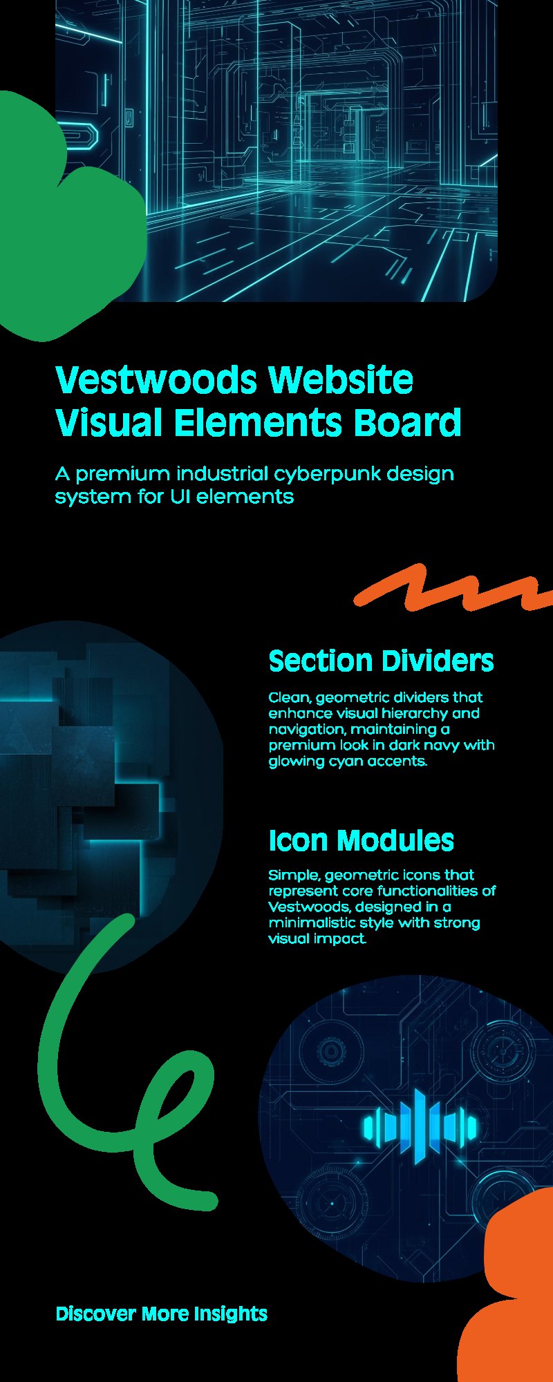 Vestwoods website visual system board